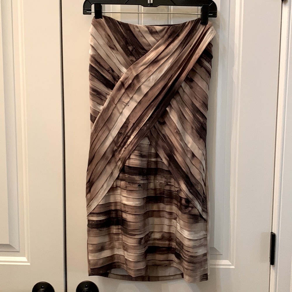 GUESS Brown Tiered Pattern Sleeveless Mini Dress L